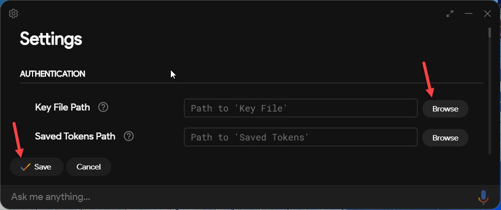 upload in Key file path