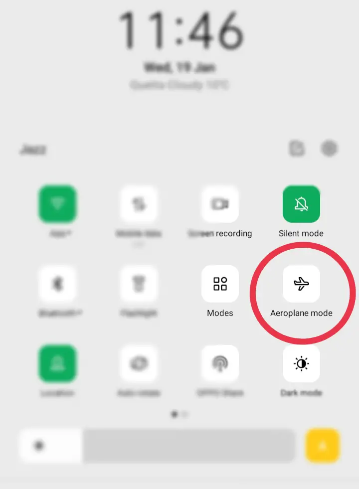 Aeroplane mode