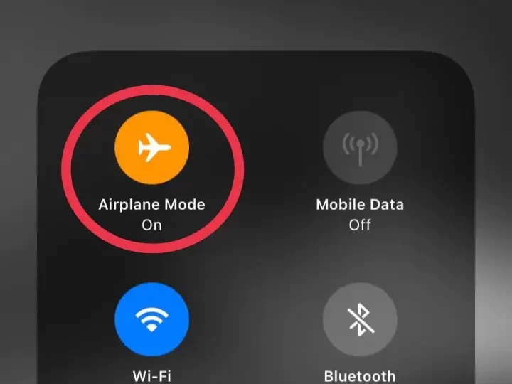Airplane mode on 
