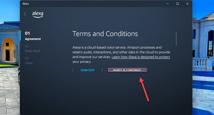 Agree to Alexa Terms and Conditions