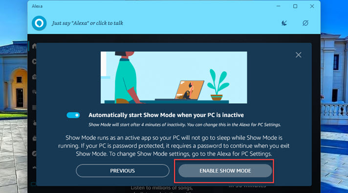 ENABLE SHOW MODE