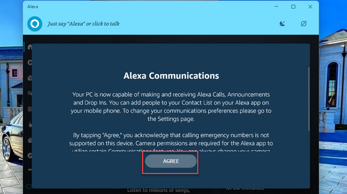 Agree to Alexa Communications