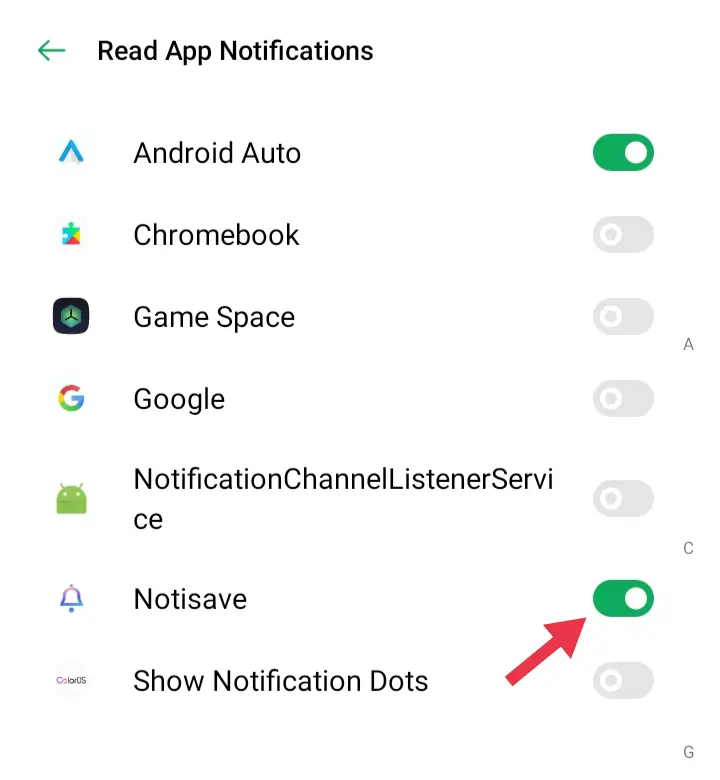 Activate notisave app