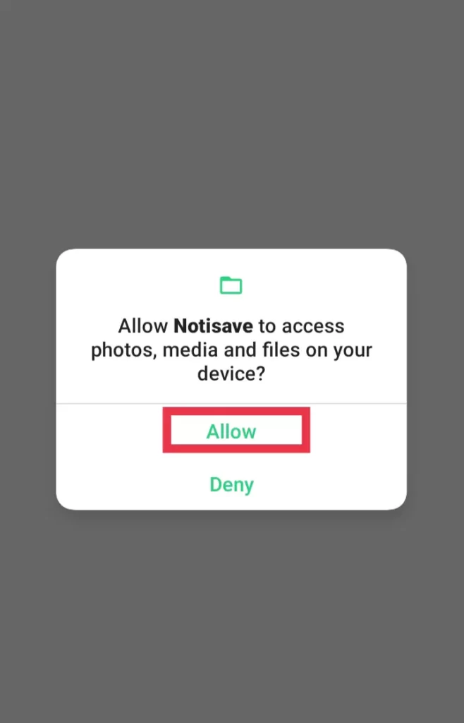 Allow notisave access to media files..