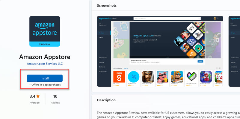 Install the Amazon Appstore on your Windows 11 PC