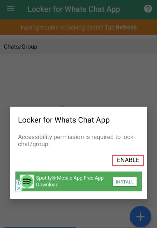 Enable the Locker for Whats Chat App