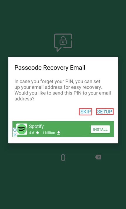 Enter a Recovery Email