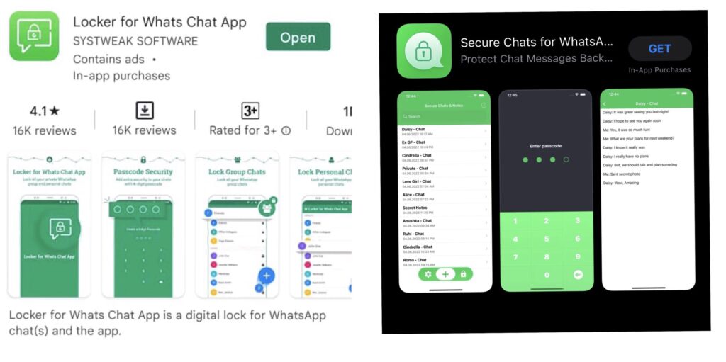 the App that lets you add a password to private or group chats on WhatsApp