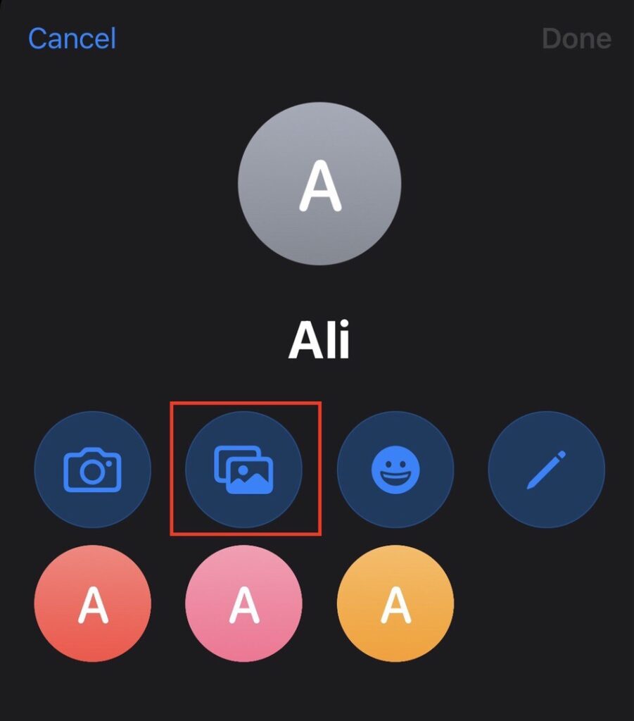 To provide the photos on your phone, press the "Gallery Icon."