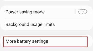 Select "more battery settings" after that.