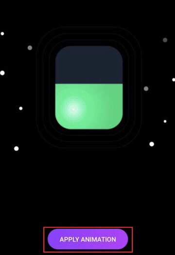 Now tap on the “Apply Animation” button to set it on your device’s screen