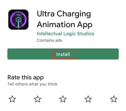 Find the “ultra charging animation” app and install it 