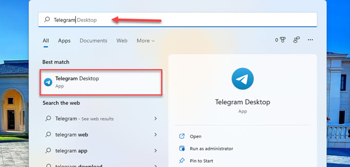 Open Telegram Desktop