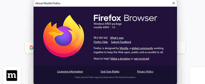 Firefox updating
