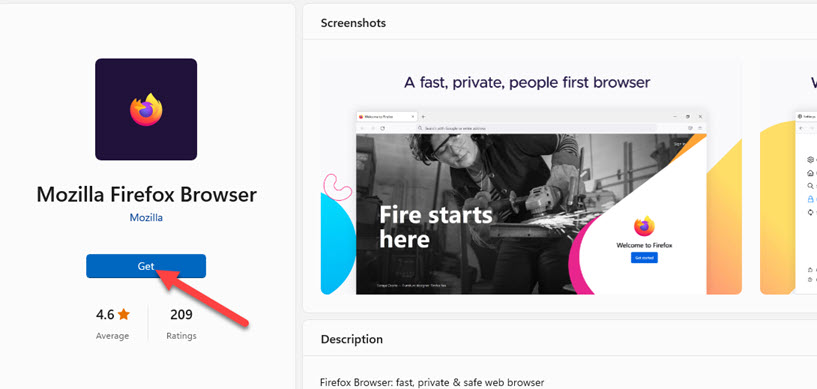 Get Mozilla Firefox Browser from Microsoft Store