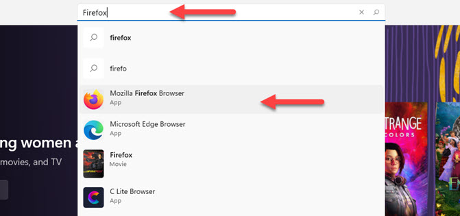 Search for Firefox