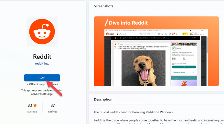 Get Reddit from the Microsoft Store on Windows 11
