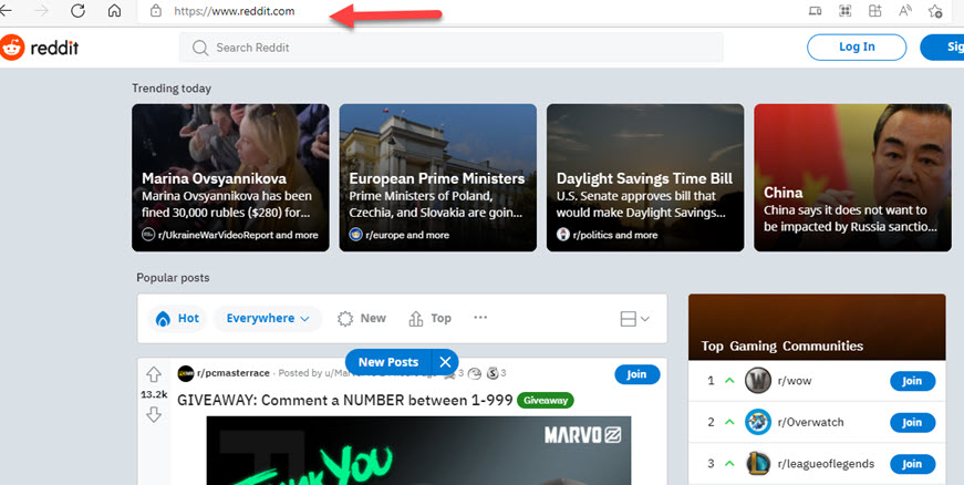 Go to reddit.com