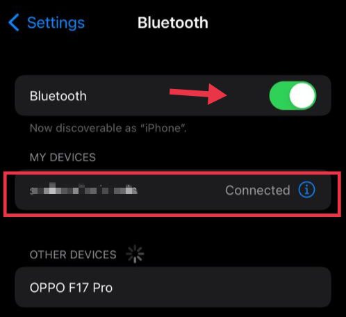 Enable Bluetooth and connect your Sony earbuds with an iPhone