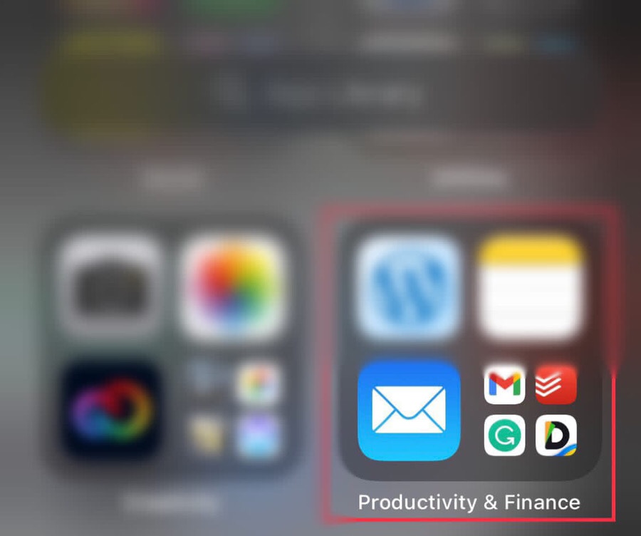 Open the productivity and finance folder from the app library of your device
