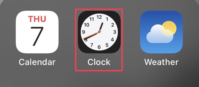 Open the “Clock” app from your device 