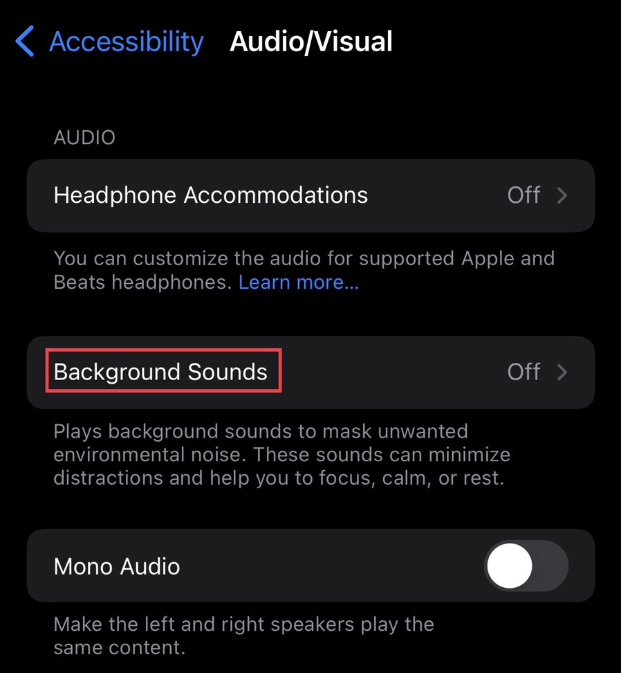 Go to the background sound on your mobile 