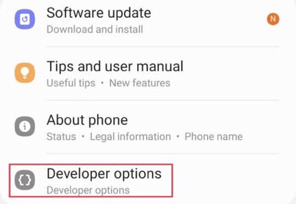 Now tap on the Developer options, which you already switched on from about Phone