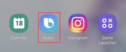 To take a screenshot via Bixby, tap on the app on your device 