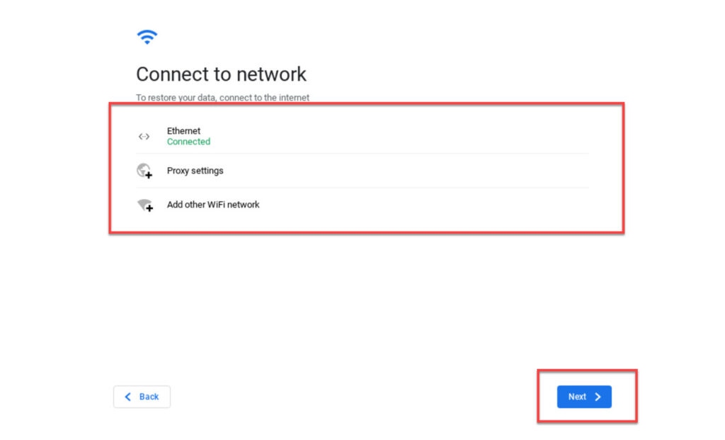 Connect the os with a network