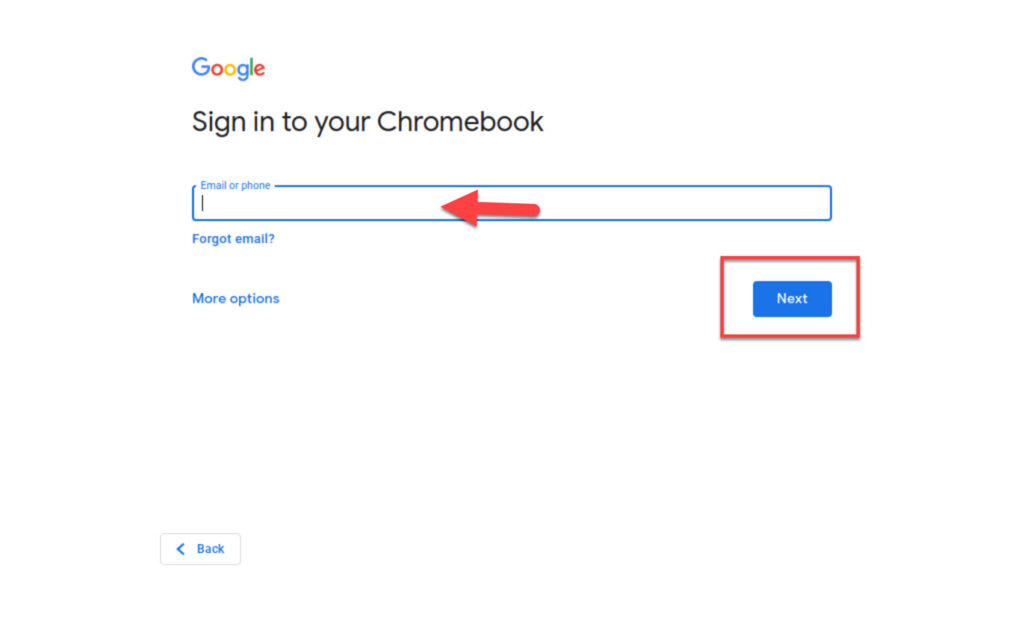 Sign in to your Chromebook by using Google account credentials