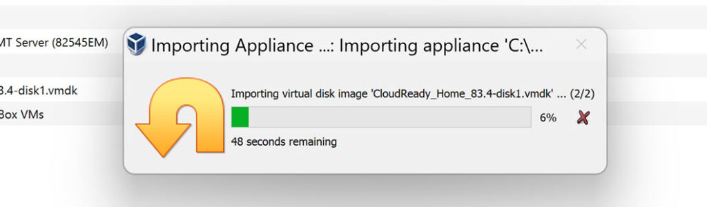 Importing virtual disk image
