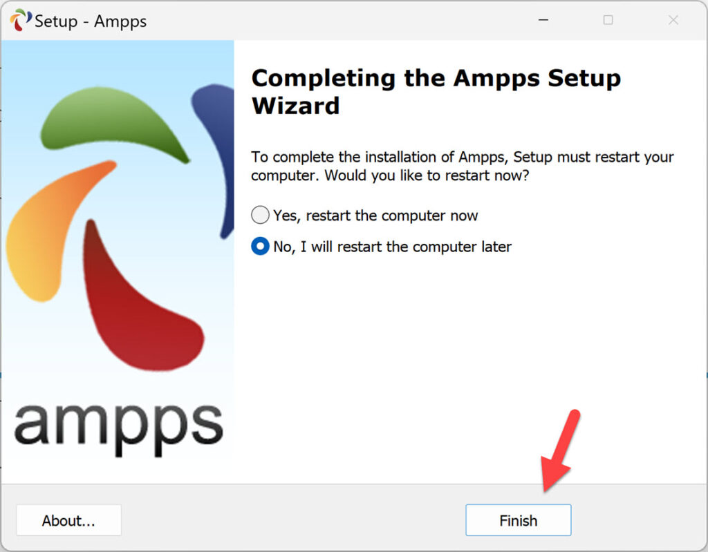 Completing the AMPPS setup wizard