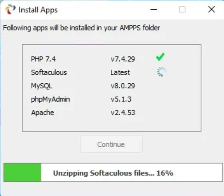 AMPPS installing apps