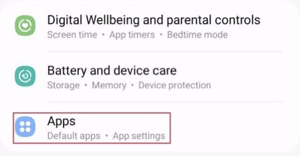 Open the “Settings” on your Android device and tap on the “Apps.”