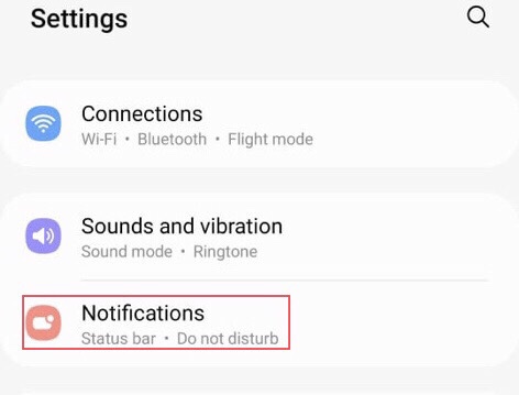 Go to “Settings” of your device and scroll down  the settings menu, then select the ”Notifications.”