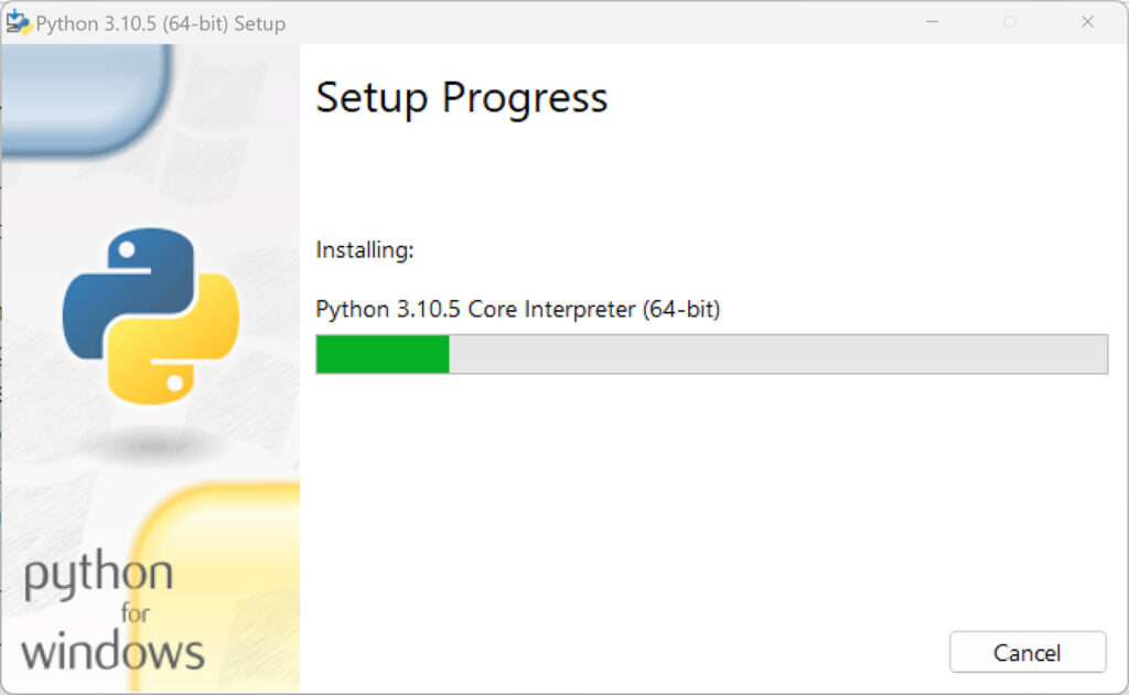 Python is installing on Windows 11