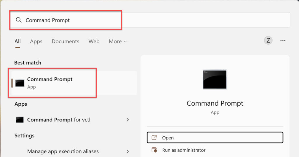 Open Command Prompt