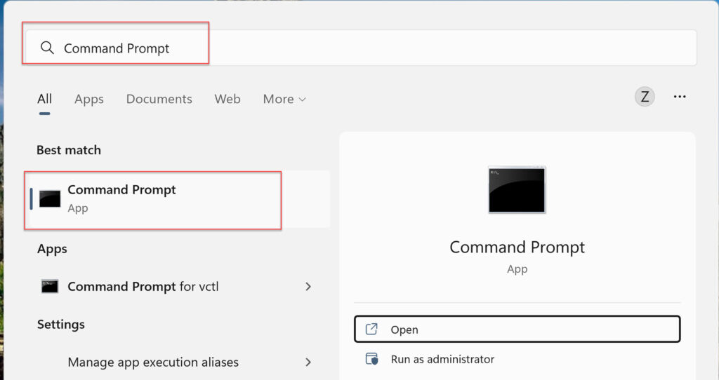 Open Command Prompt