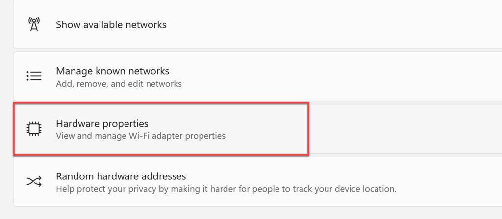 Click Hardware properties