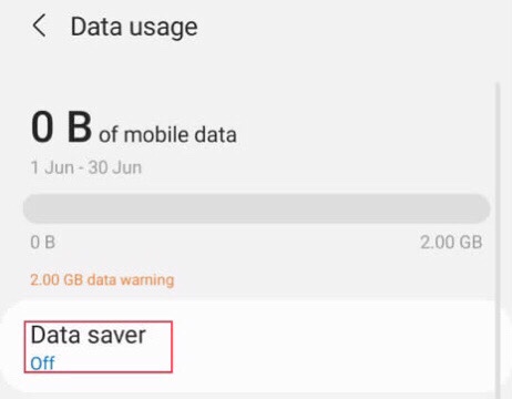 Now tap on the “Data saver” to turn it on your device.