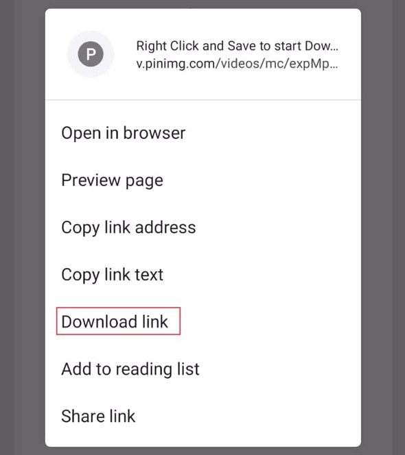 Choose the “Download link.”