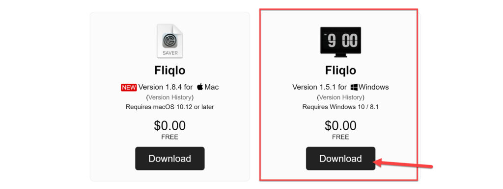 Download Fliqlo from its official page