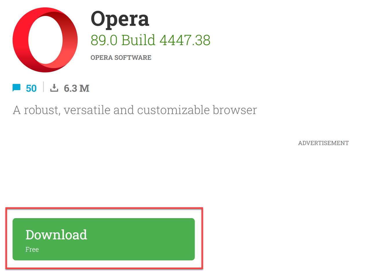 Download Opera from third-party websites