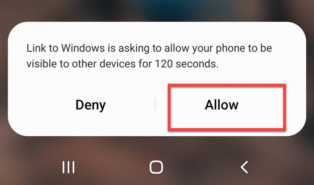 Allow your phone to be visible to other devices