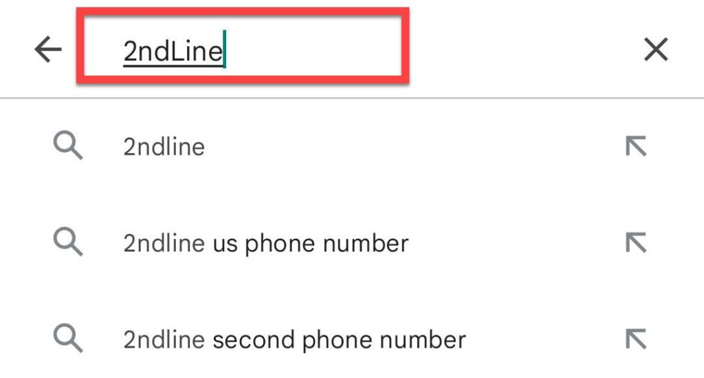 Search for 2ndLine in the Play Store