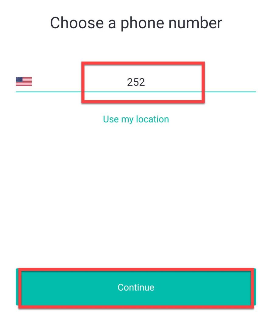 type an area code to get a second phone number