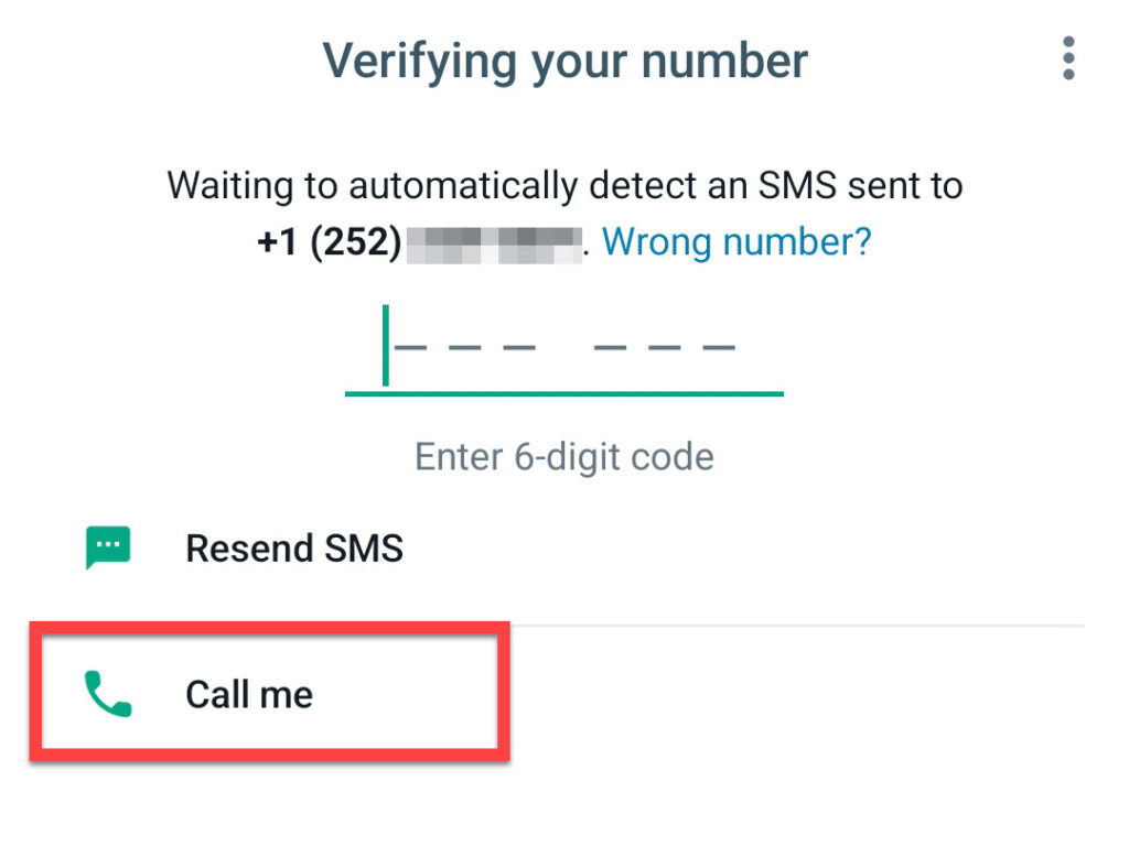 Verifying your number