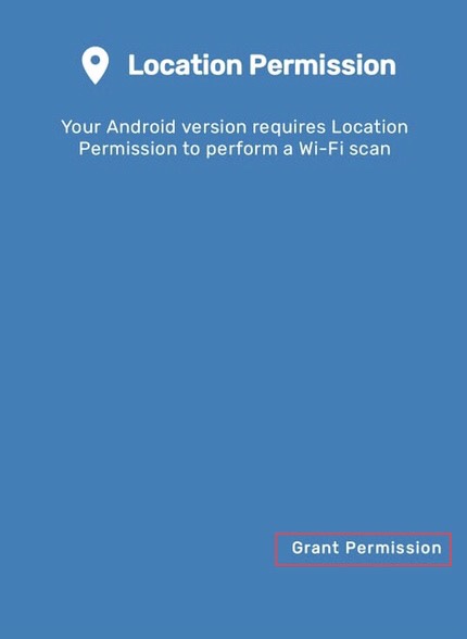 You must grant location permission, so tap on the “Grant Permission” in the right corner.