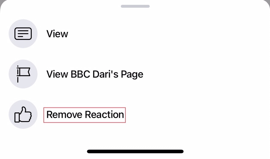 Now tap on the “Remove Reaction” to remove the reaction on the post.
