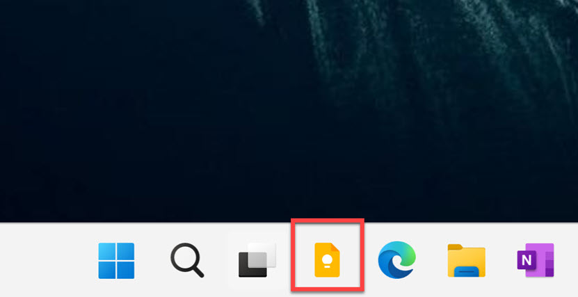 Google Keep in Taskbar